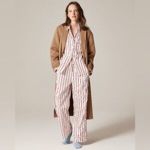 J.Crew Cotton poplin long-sleeve pajama pant set in peppermint stripe CP547
